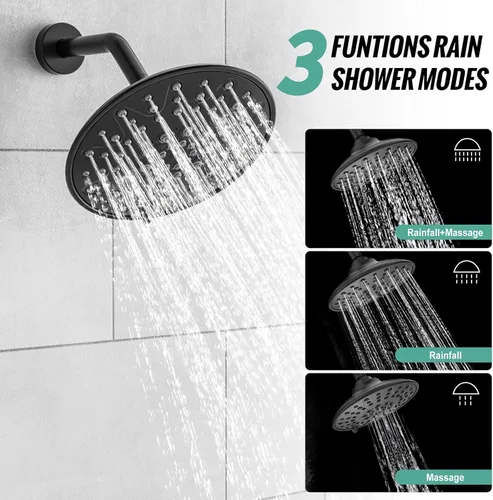Miniatura 4 de SR SUN RISE Grifo de ducha – Sistema de cabezal de ducha multifuncional de alta presión de 8 pulgadas con accesorios de cabezal de ducha de mano