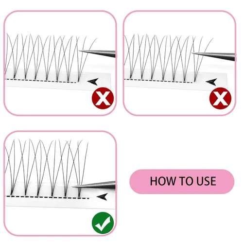 Miniatura 4 de CoMango Extensiones de pestañas de volumen 3D/4D/5D/6D/10D, grosor de 0.003 in, rizo C/D, tallo corto de 0.315-0.591 in, extensiones de pestañas