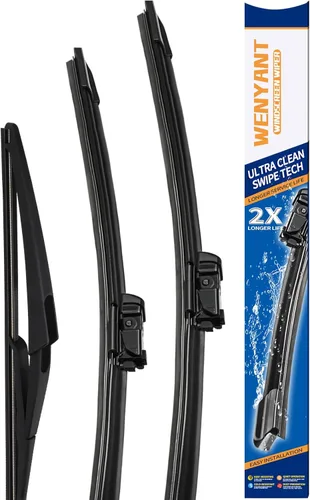 Miniatura 20 de Juego de limpiaparabrisas compatibles con GMC Terrain 2010-2017, Chevrolet Equinox 2010-2017 y Ford Kuga MK1 2008-2012, delanteros, equipo original