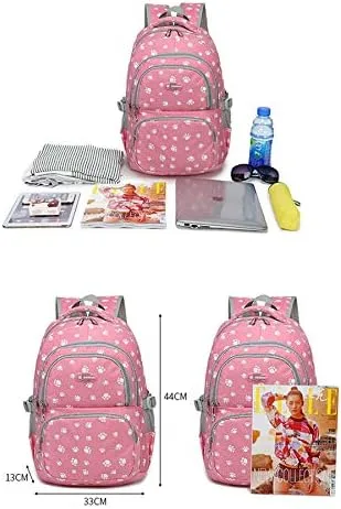 Miniatura 2 de Mochila con estampado de huellas de perro para estudiantes de escuela primaria, bolsa escolar para estudiantes, Mochila negra, Viajar