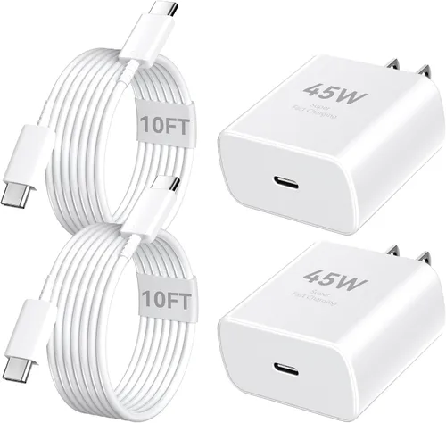 Miniatura 20 de Cargador USB C súper rápido de 45 W para iPhone 17 16 Pro Max, cargador de iPhone de 10 pies de largo, cable de carga rápida para iPhone 17 16 Pro