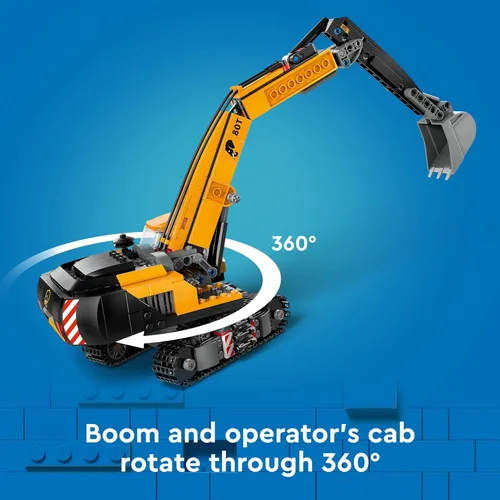 Miniatura 5 de LEGO City Excavadora de Construcción Amarilla Juguete Excavadora para Niños y Niñas de 8 Años en Adelante, 3 Minifiguras de Trabajadores