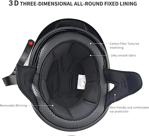 Miniatura 3 de Casco medio de motocicleta con visera para motocicleta para hombres y mujeres, casco para adultos, patinetas, vehículos todo terreno, cruceros