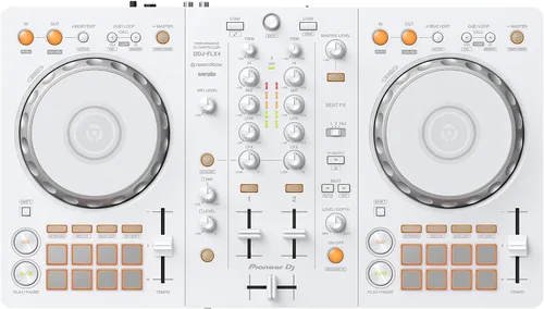 Miniatura 2 de Pioneer DJ DDJ-FLX10 Controlador profesional de DJ de 4 canales, paquete negro con funda de transporte, auriculares HDJ-CUE1, cable XLR y paño
