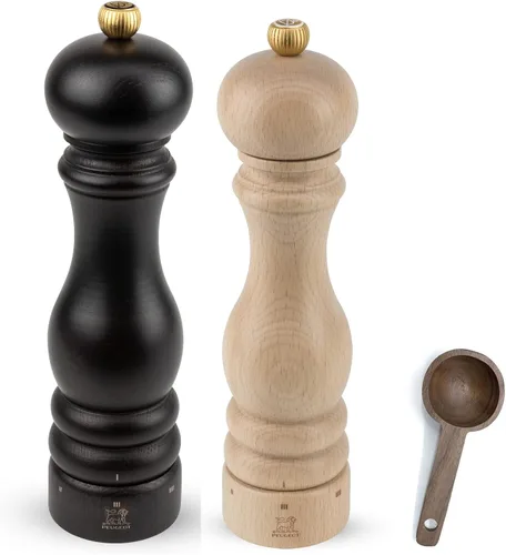Miniatura 2 de Peugeot Paris u'Select - Molinillo manual de 6 ajustes de madera de haya con cuchara de especias de madera, fabricado en Francia