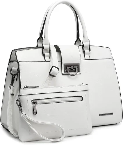 Dasein Bolsos de mano para mujer, monederos con monograma, bolso grande para mujer, bolso de hombro, bolsa de trabajo con asa superior, juego de 2