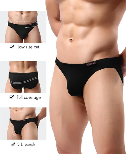 Miniatura 2 de Avidlove Ropa interior de bikini para hombre, calzoncillos de microfibra de tiro bajo, paquete de 4