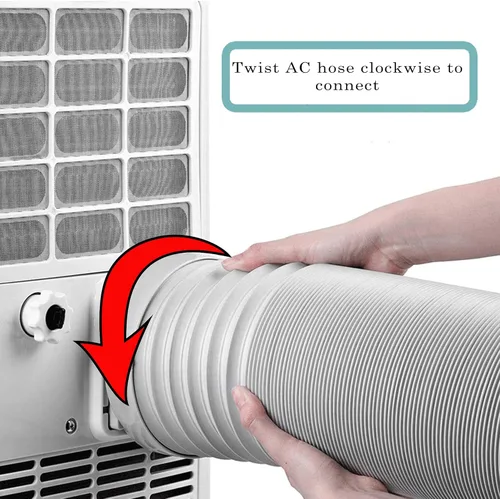 Miniatura 7 de Manguera de aire acondicionado portátil, manguera de ventilación de escape portátil con diámetro de 5.9 pulgadas, rosca en sentido antihorario, 90