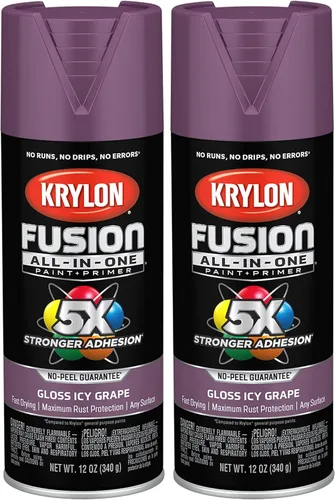 Miniatura 34 de Krylon K02753007 Fusion - Pintura en aerosol todo en uno para interiores y exteriores, color blanco satinado, 12 onzas (paquete de 2)