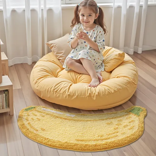 Miniatura 4 de LUMI Lindas alfombras de baño, divertidas alfombras de pasillo de frutas, alfombra de baño suave y esponjosa, absorbente, antideslizante para baño
