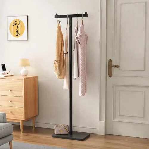 Miniatura 6 de Percheros independientes con base de mármol, soporte de ropa resistente para entrada, dormitorio, sala de estar, boutiques, 15.7 pulgadas de largo