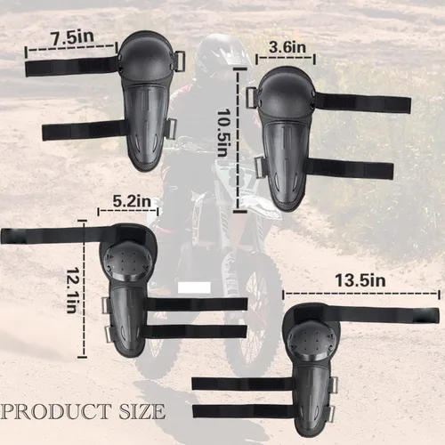 Miniatura 6 de Reomoto Rodilleras de motocross para niños, rodilleras de motocross, protección ajustable para motocicleta, protección contra golpes de rodilla