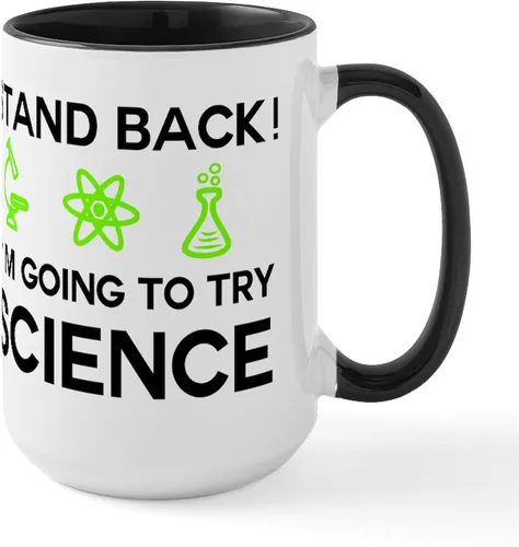 Miniatura 8 de CafePress Im Going To Try Science! Taza de café de cerámica, taza de té, 15 onzas