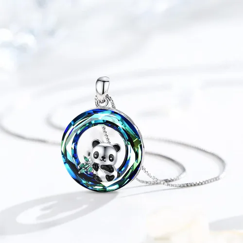 Miniatura 2 de CHENGHONG Collar de cristal de animal para mujer plata de ley 925 pingüinopanda colgante de animales joyería de regalo para niñas amantes