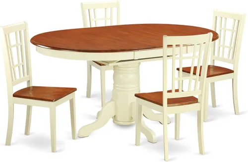 Miniatura 9 de East West Furniture KENI5-BCH-C - Juego de muebles de comedor de 5 piezas, incluye una mesa de cocina ovalada con hojas de mariposa y 4 sillas
