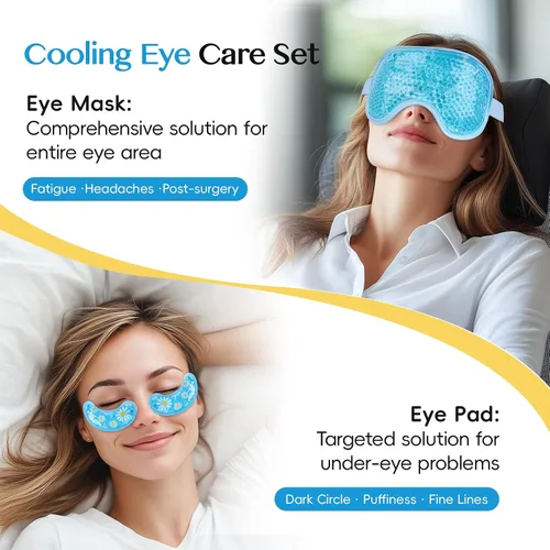 Miniatura 4 de NEWGO Mascarilla refrescante para ojos hinchados, máscara de ojos fríos para ojos para después de cirugía de ojos, alivio del estrés tensional, Azul