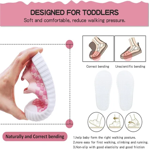 Miniatura 4 de SEBELLST Zapatos de bebé para niños y niñas, zapatillas antideslizantes y transpirables, suela plana de goma suave, zapatillas de malla casual