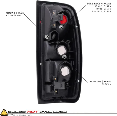 Miniatura 4 de EPIC LIGHTING Luces traseras halógenas de repuesto, color rojo humo, compatible con NISSAN 00-04 FRONTIER (desde 10/1999) - Par