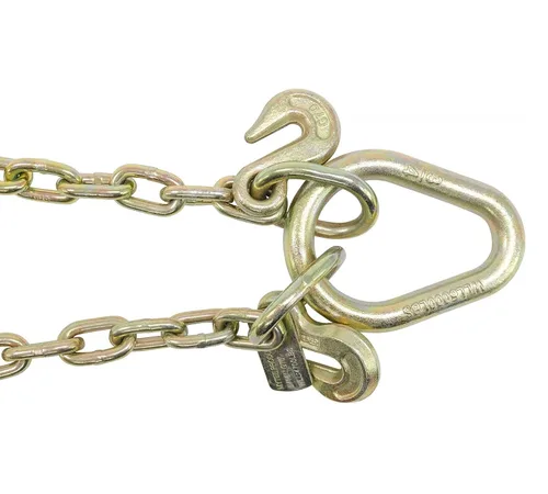 Miniatura 8 de Mytee Products Remolque de brida de cadena en V de grado 70 de pierna de 5/16 x 2 pies con gancho en J de vástago grande de 15 pulgadas, gancho T-J