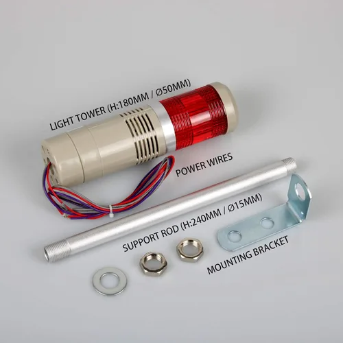 Miniatura 7 de Luz de advertencia industrial de la pila LED de 1 capa con el zumbador para la seguridad, DC 12V