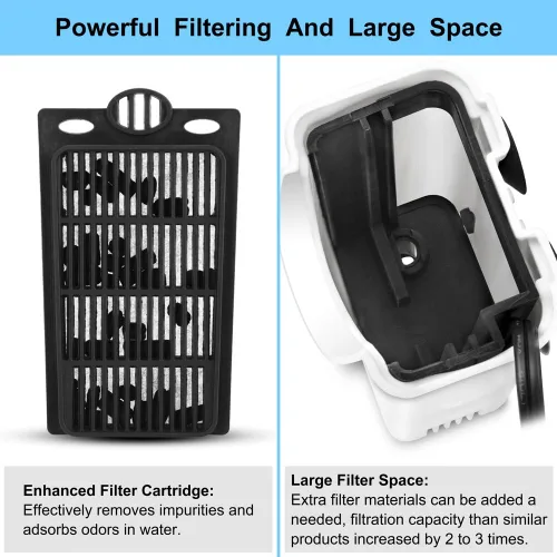 Miniatura 3 de DaToo Filtro de Potencia de Acuario en Tanque Ultra Silencioso Filtro de Tanque de Peces Pequeño 3W para Acuario de 1 a 10 Galones, Garantía de 1 Año