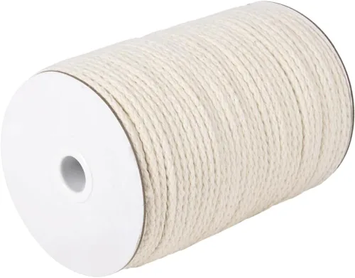 Miniatura 36 de CAQUBO Cuerda de Macramé de Algodón Trenzado de 4 mm, 157 Metros, Color Blanco, Hilo de Macramé para Manualidades, Cuerda de Macramé Suave, Cordón