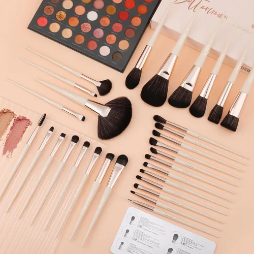 Miniatura 3 de docolor - Juego de 30 brochas de maquillaje profesionales Kabuki sintéticas de primera calidad, brocha de mezcla para base, polvo facial, rubor