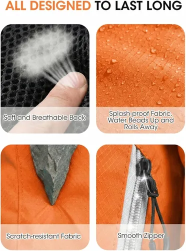 Miniatura 8 de VPBAGE Mochila de senderismo pequeña con soporte frontal para teléfono, mochila plegable con correa de pecho y cintura, Naranja-, Pequeño, Mochilas
