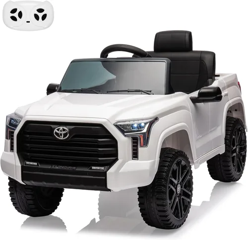 Miniatura 10 de Auto de paseo de 12 V para niños, camión Toyota con licencia, automóvil eléctrico a batería con música, luces LED, sistema de suspensión, puertas