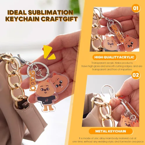 Miniatura 6 de Llavero de dibujos animados para niños, llavero de niños callejeros, colgante de animal lindo, acrílico de doble cara patrón SKZ mochila colgante
