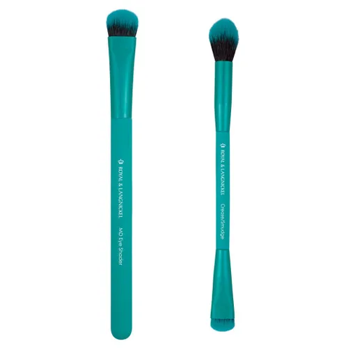 MODA EZGlam - Juego de brochas de maquillaje de ojos ahumados, 2 brochas de maquillaje de ojos que incluyen 1 cepillo de doble punta para mezclar,