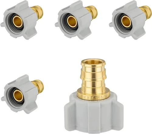 Miniatura 9 de Paquete de 2 adaptadores giratorios NPT hembra Niikappu de 3/4 pulgadas PEX A x 1/2 pulgadas, accesorio de expansión Pex-A de flujo completo