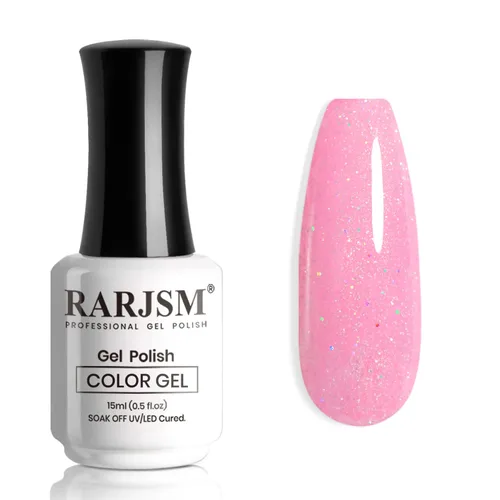 Miniatura 17 de RARJSM Esmalte de Uñas en Gel Rosa con Purpurina Nude, Rosa Brillante con Pigmento Dorado Brillante, Esmalte de Uñas en Gel Gelatinoso Transparente