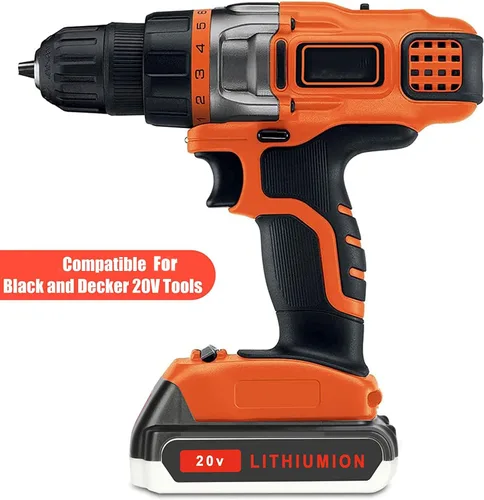 Miniatura 8 de JYJZPB Paquete de 2 baterías de repuesto de 3000 mAh compatibles con batería de litio Black and Decker de 20 V LB20 LBX20, para Black+Decker LBXR20