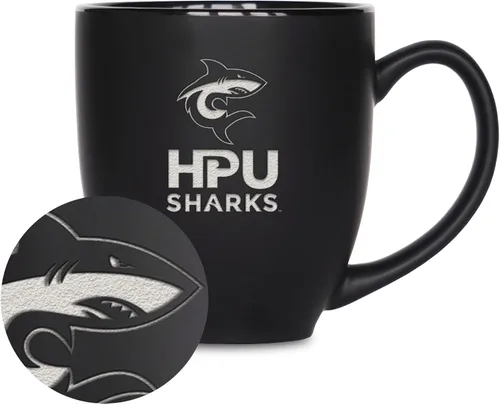 Miniatura 263 de Rico Industries - Taza de cerámica mate negra con grabado láser estándar de 15oz para NCAA (escuelas T & U) - Para bebidas calientes o frías