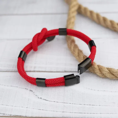 Miniatura 5 de globi Paracord - Pulsera de cuerda trenzada para hombres y mujeres pulsera ligera náutica unisex con cierre magnético de acero inoxidable Fibra