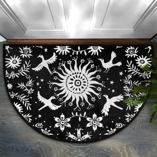 Miniatura 23 de Tapete semicircular de color rojo con girasol, antideslizante, de bienvenida para interiores, semicírculo, lavable, para baño, cocina, exterior