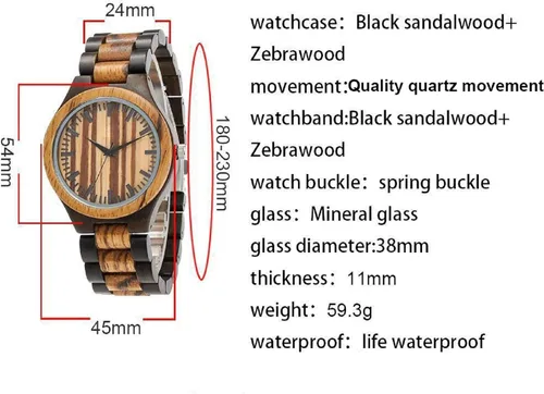 Miniatura 4 de Relojes de madera grabados personalizados Relojes de madera de cumpleaños o aniversario personalizados para hombres, marido, novio, papá, hijo