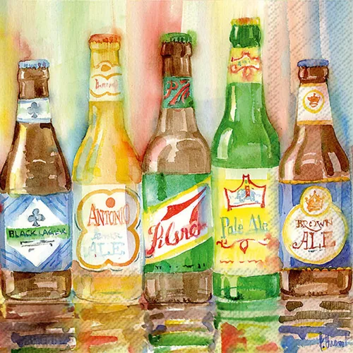 Miniatura 3 de Boston International Ideal Home Range - Servilletas de cóctel de papel marrón, 20 unidades, cerveza aquí