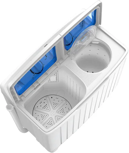 Miniatura 8 de Giantex - Lavadora portátil, con capacidad de 20 libras, lavadora de doble bañera de 2 libras y secadora giratoria de 8 libras, compacta