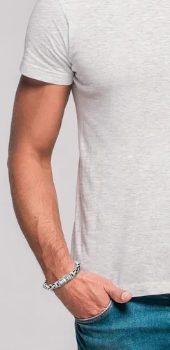 Miniatura 3 de kuzzoi Pulsera bizantina redonda de plata de ley 925 para hombre, longitud 8.27 pulgadas - 9.05 pulgadas, ancho 0.39 pulgadas, 2.11 onzas