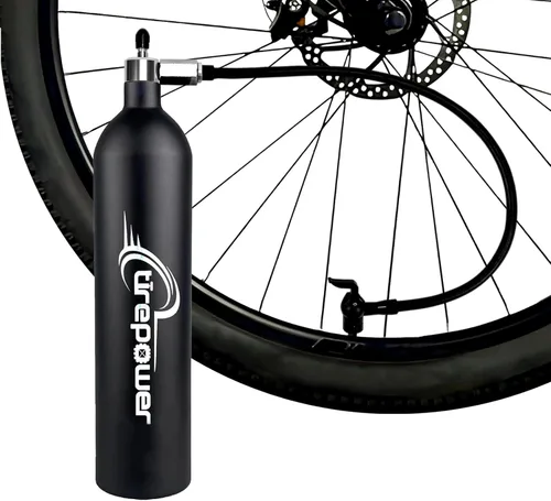 High-Pressure Tubeless Bike Tire Inflator Air Tank - 200 PSI Aluminum Alloy Bicycle Tyre Booster for MTB & Road Bike - Presta/Schrader Compatible