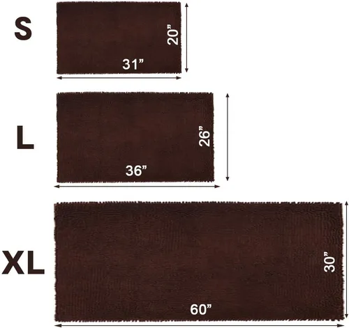 Miniatura 3 de Tapete de baño marrón de 20 x 31 pulgadas, tapete para entrada a casa, cama de mascotas, tapete de felpilla lanudo para mascotas, tapete de área