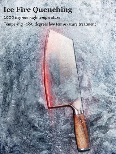 Miniatura 7 de BLADESMITH Cuchillo de carnicero para carne y verduras no congeladas, rebanadora de cocina de chef chino de 7", hoja de acero inoxidable alemán HC