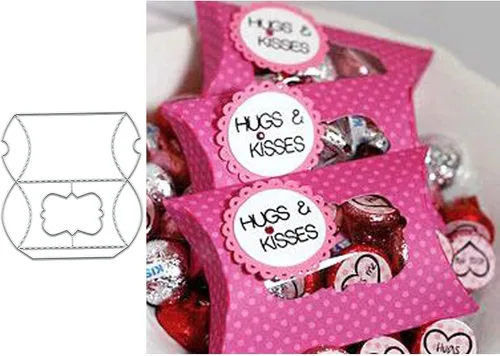Suds&WH Caja de chocolate de caramelo troquelada de metal, troquelada de regalo de boda, plantillas cortadas, álbumes de recortes, álbum de fotos,