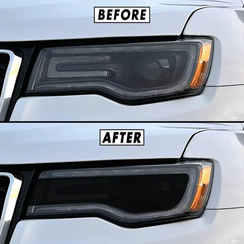 Miniatura 10 de SlickMod Vinilo PreCortado Tinta de Humo para Faro y Antiniebla de Jeep Grand Cherokee 2014-2021 (1. Faro, 20 por ciento de Humo Oscuro)
