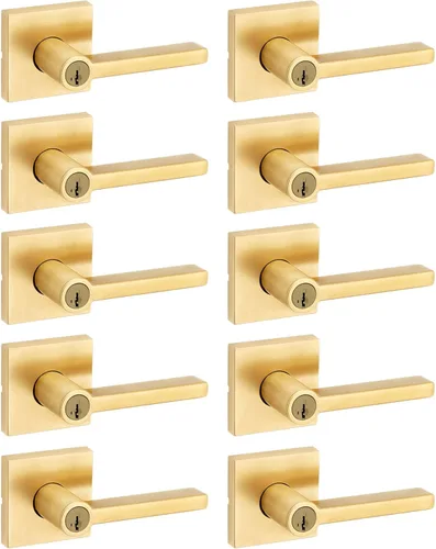 Miniatura 59 de Kwikset Halifax Manija interior de puerta de privacidad con cerradura, manija de puerta para baño y dormitorio, cerradura de botón de presión sin