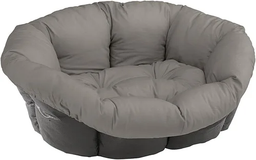 Miniatura 11 de Ferplast Cojín para cama de perro y gato, 2 fundas de repuesto acolchadas para cama de mascotas, cesta de plástico, algodón suave, lavable, Marrón