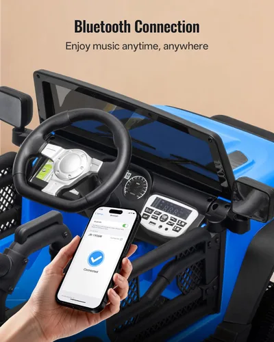 Miniatura 6 de Outfunny Juguete de coche de paseo para niños, coche eléctrico de 24 V para niños con control remoto, motores de 2 x 200 W, color azul