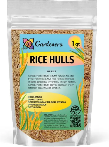 Gardenera Cascos de arroz orgánico – Mejora la textura del suelo y la retención de nutrientes – Lo mejor para plantas de casa y ropa de cama de